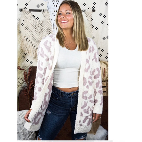 Sweaters - New. Winter Haven Tan Leopard Cardigan